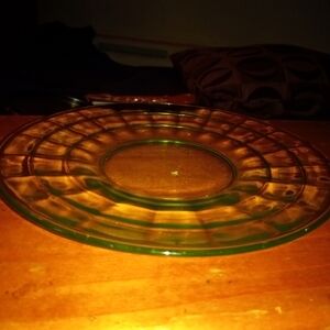 Vintage Green Glass Plate
